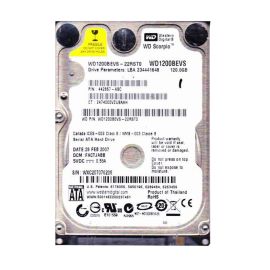 Western Digital WD1200BEVS-22RST0 Scorpio 120GB SATA 1.5Gb/s Laptop Hard Drive
