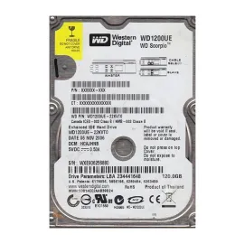 Western Digital WD1200UE-22KVT0 Scorpio 120GB EIDE Laptop Hard Drive