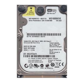 Western Digital WD1600BEVE-00UYT0 Scorpio Blue 160GB EIDE Laptop Hard Drive