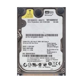 Western Digital WD1600BEVE-00WZT0 Scorpio Blue 160GB EIDE Laptop Hard Drive