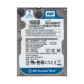 Western Digital WD1600BPVT-11JJ5T0 Scorpio Blue 160GB SATA 3Gb/s Laptop Hard Drive