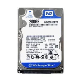 Western Digital WD2000BEVT-00ZCT0 Scorpio Blue 200GB SATA 3Gb/s Laptop Hard Drive