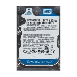 Western Digital WD2500BEVS-08VAT2 Scorpio Blue 250GB SATA 1.5Gb/s Laptop Hard Drive