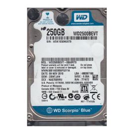 Western Digital WD2500BEVT-00A0RT0 Scorpio Blue 250GB SATA 3Gb/s Laptop Hard Drive