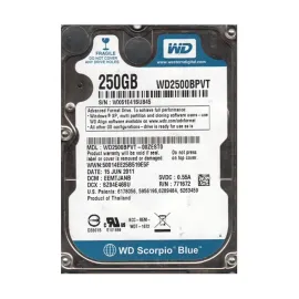 Western Digital WD2500BPVT-00ZEST0 Scorpio Blue 250GB SATA 3Gb/s Laptop Hard Drive