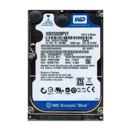 Western Digital WD2500BPVT-24ZEST0 Scorpio Blue 250GB SATA 3Gb/s Laptop Hard Drive