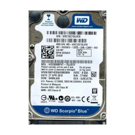 Western Digital WD2500BPVT-75JJ5T0 Scorpio Blue 250GB SATA 3Gb/s Laptop Hard Drive