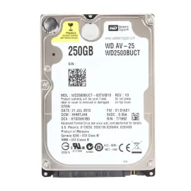 Western Digital WD2500BUCT AV-25 250GB SATA 3Gb/s Laptop Hard Drive
