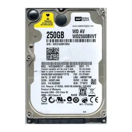 Western Digital WD2500BVVT AV 250GB SATA 3Gb/s Laptop Hard Drive