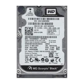 Western Digital WD3200BEKT-75PVMT0 Scorpio Black 320GB SATA 3Gb/s Desktop Hard Drive