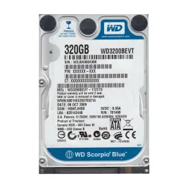 Western Digital WD3200BEVT-11ZCT0 Scorpio Blue 320GB SATA 3Gb/s Laptop Hard Drive