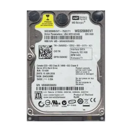 Western Digital WD3200BEVT-75ZCT1 Scorpio Blue 320GB SATA 3Gb/s Laptop Hard Drive