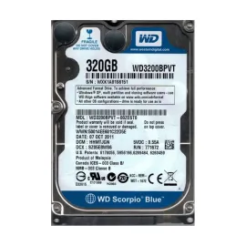 Western Digital WD3200BPVT-00ZEST0 Scorpio Blue 320GB SATA 3Gb/s Laptop Hard Drive