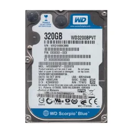 Western Digital WD3200BPVT-22ZEST0 Scorpio Blue 320GB SATA 3Gb/s Laptop Hard Drive