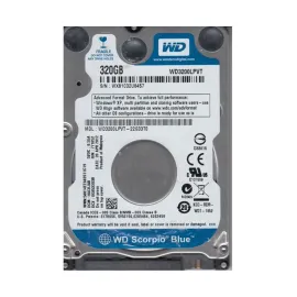 Western Digital WD3200LPVT-22G33T0 Scorpio Blue 320GB SATA 3Gb/s Laptop Hard Drive