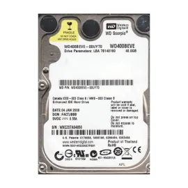 Western Digital WD400BEVE-00UYT0 Scorpio 40GB EIDE Laptop Hard Drive