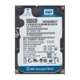 Western Digital WD5000BEVT-80A0RT0 Scorpio Blue 500GB SATA 3Gb/s Laptop Hard Drive