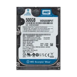 Western Digital WD5000BPVT-00HXZT1 Scorpio Blue 500GB SATA 3Gb/s Laptop Hard Drive