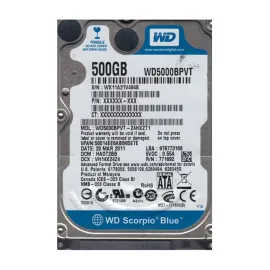 Western Digital WD5000BPVT-24HXZT1 Scorpio Blue 500GB SATA 3Gb/s Laptop Hard Drive