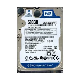 Western Digital WD5000BPVT-80HXZT3 Scorpio Blue 500GB SATA 3Gb/s Laptop Hard Drive