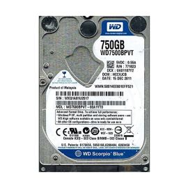 Western Digital WD7500BPVT-00A1YT0 Scorpio Blue 750GB SATA 3Gb/s Laptop Hard Drive