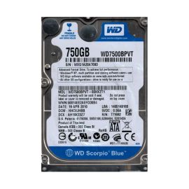 Western Digital WD7500BPVT-00HXZT1 Scorpio Blue 750GB SATA 3Gb/s Laptop Hard Drive