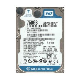 Western Digital WD7500BPVT-22HXZT1 Scorpio Blue 750GB SATA 3Gb/s Laptop Hard Drive