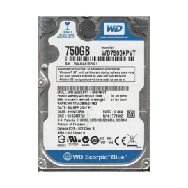 Western Digital WD7500KPVT-00U4RT1 Scorpio Blue 750GB SATA 3Gb/s Desktop Hard Drive