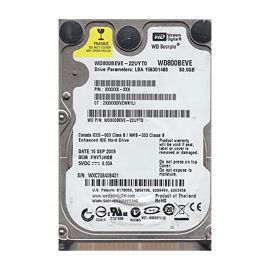 Western Digital WD800BEVE-22UYT0 Scorpio Blue 80GB EIDE Laptop Hard Drive