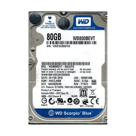Western Digital WD800BEVT-00A23T0 Scorpio Blue 80GB SATA 3Gb/s Laptop Hard Drive
