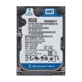 Western Digital WD800BEVT-22ZCT0 Scorpio Blue 80GB SATA 3Gb/s Laptop Hard Drive